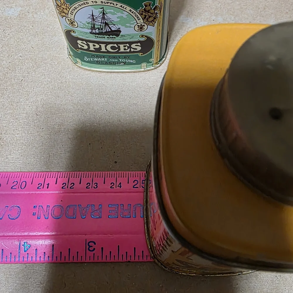 Vtg Tin Spice Salt Pepper Shaker Set #168